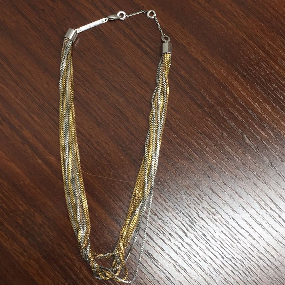Michael Kors Tri-Color 10 strand chain necklace